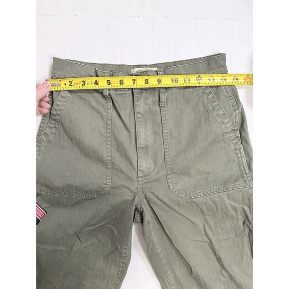 Madewell Women's Darted Barrel Pants Olive Green Size 27 - Picture 9 of 10
